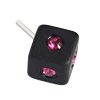 1 Paar Polaris Ohrstecker Würfel 6mm Schwarz matt / Fuchsia